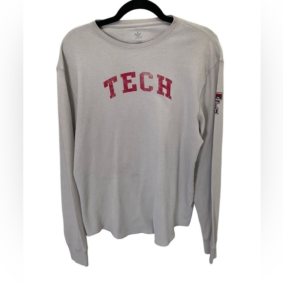 Adidas Texas Tech Grey Long Sleeve Shirt Size Large - Picture 1 of 7